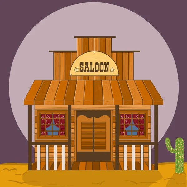 Old western building - saloon — Stock Vector