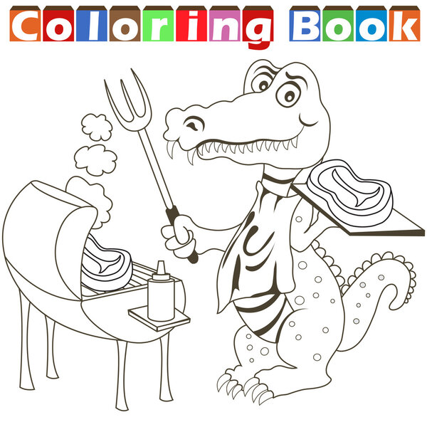 Раскраска барбекю для аллигаторов
