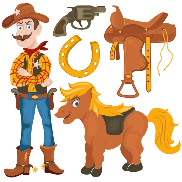 Cowboy póni nyereg — Stock Vector