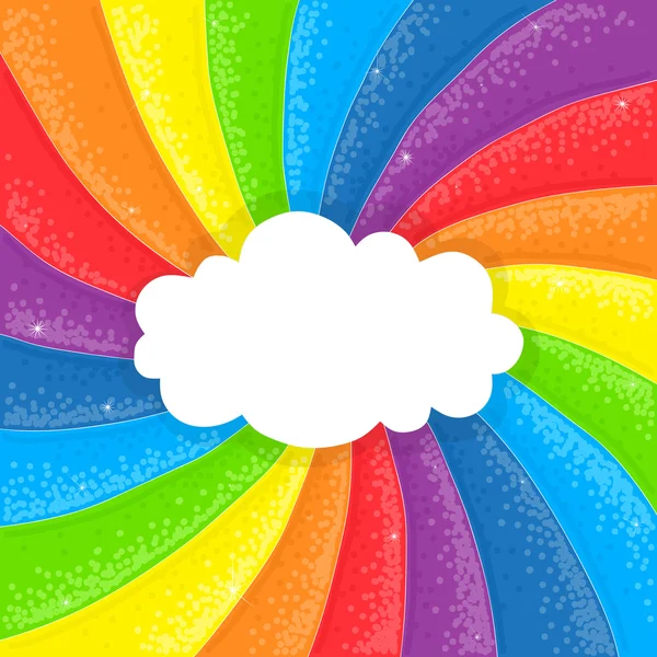 Cloud op regenboog achtergrond — Stockvector