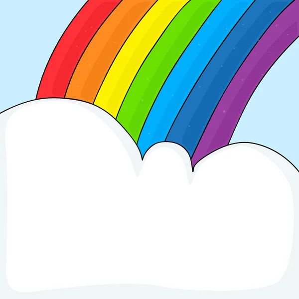 Molnet och rainbow bakgrund — Stock vektor