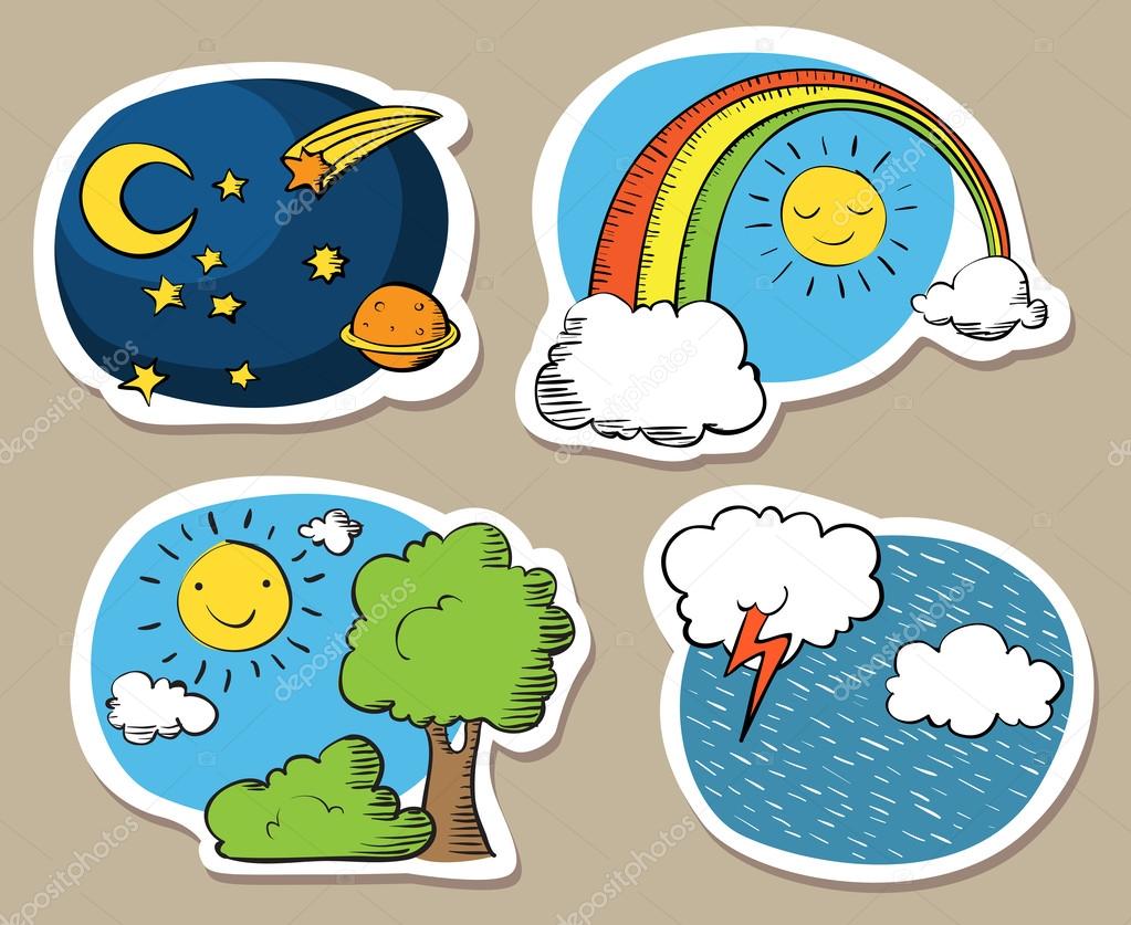 Cartoon sky stickers