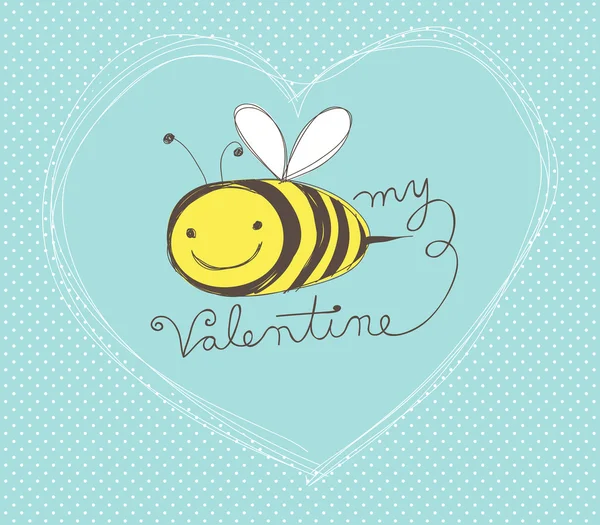 Bee mijn kaart Valentine — Stockvector