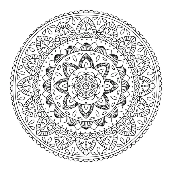 Mandala desenhada à mão — Vetor de Stock