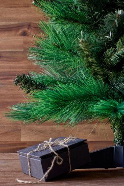 Bir Noel ağacının stüdyo fotoğrafı.