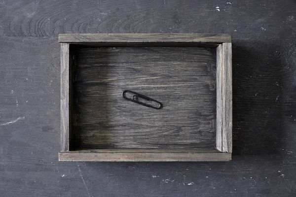 Una Foto Estudio Una Caja Madera Negra —  Fotos de Stock