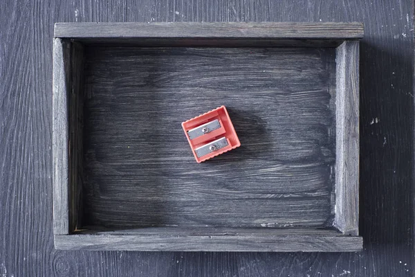 Una Foto Estudio Una Caja Madera Negra —  Fotos de Stock