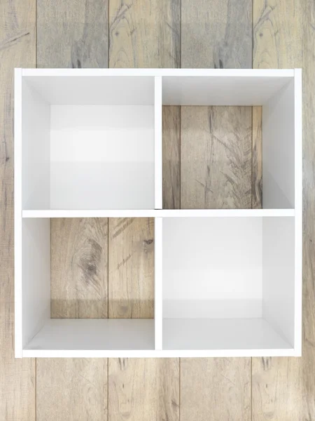 Enkel vit bokhylla — Stockfoto