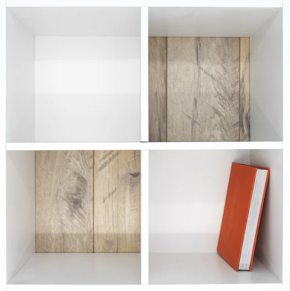 Eenvoudige witte boekenkast — Stockfoto