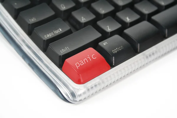 Botón de pánico en el teclado del ordenador — Foto de Stock