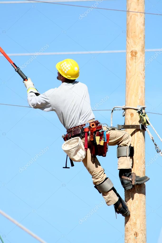 Electrical lineman student working Stock Photo by ©graphicphoto 53485669