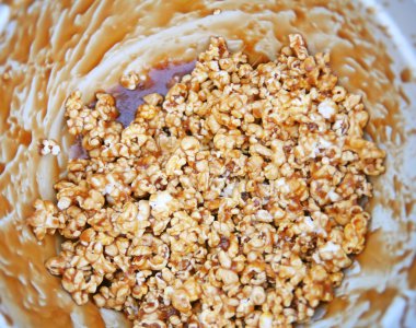 Bowl of caramel corn clipart