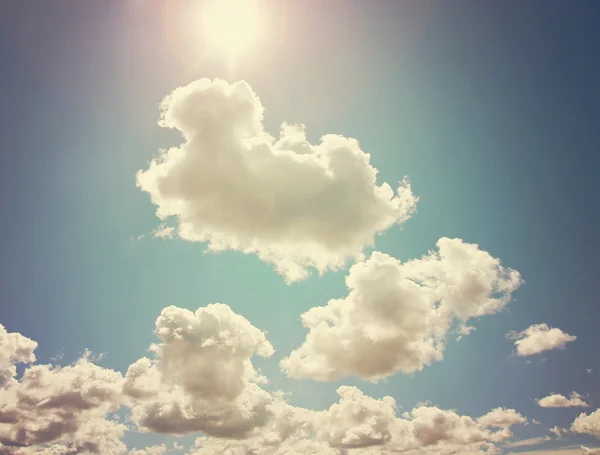 Clouds and sun flare with sky — Stock Photo, Image