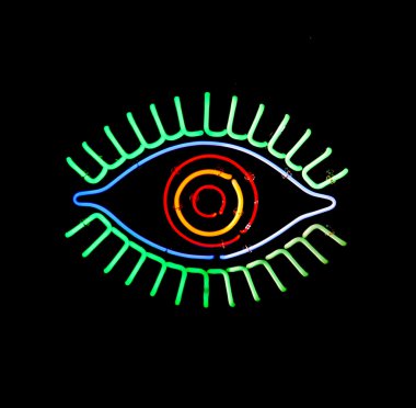 parlak neon göz işareti