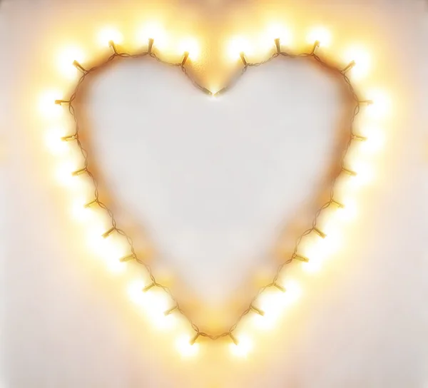 心脏的形状的灯 — 图库照片