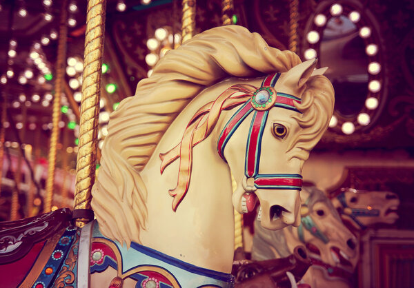 Merry-go-round wooden horse