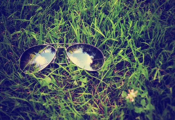 Pair of aviators on grass — Stock Photo, Image