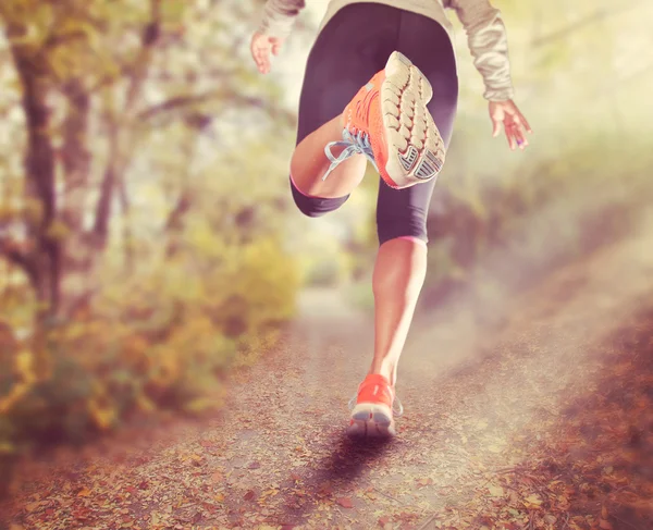 Pair of legs running on path — Stock Photo, Image