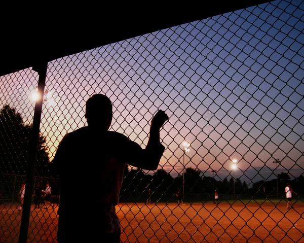 Baseballspieler im Einbaum — Stockfoto