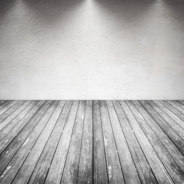 duvar ve ahşap yerde boş oda