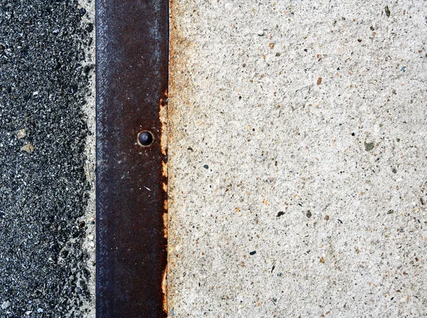 Rusty zinc plate with metal strip — Stock Photo, Image