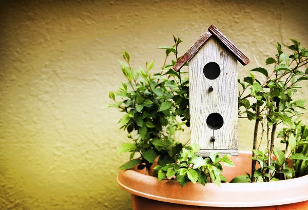 Stare drewniane birdhouse — Zdjęcie stockowe