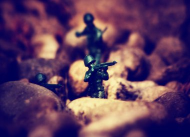 Toy soldiers at war clipart