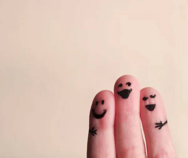 Три улыбающихся пальца — стоковое фото