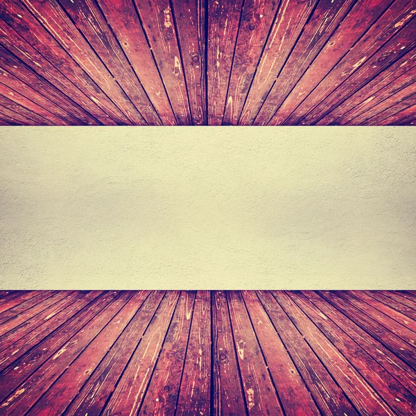Sala vazia com paredes de madeira — Fotografia de Stock