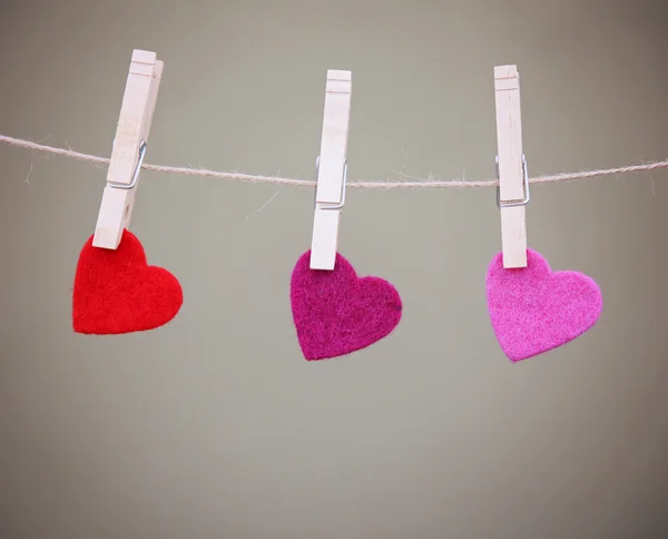 Three valentines day hearts — Stock Photo, Image