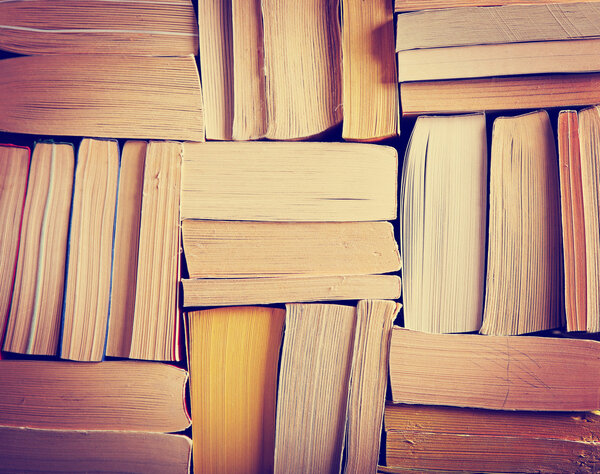 Stack of paperback books