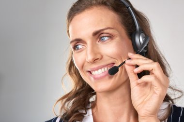 Kulaklık, müşteri servis Danışmanı hattı kadınla