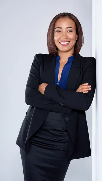 Mixed race business woman in suit — Stock Photo, Image