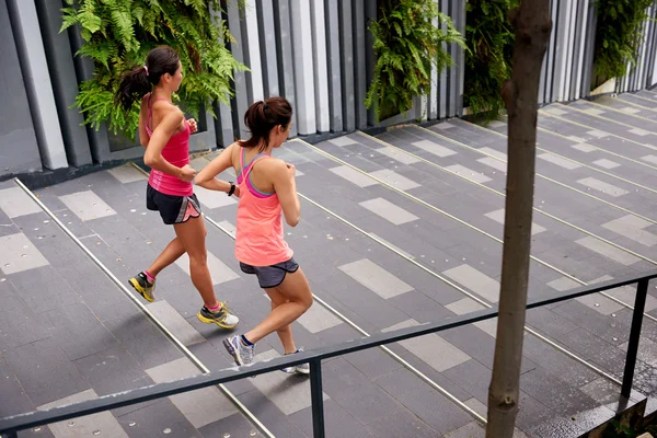 Fitness women running steps — Stock Photo, Image