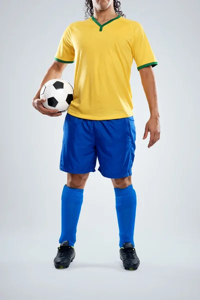 Brazylii piłka nożna piłkarz — Zdjęcie stockowe