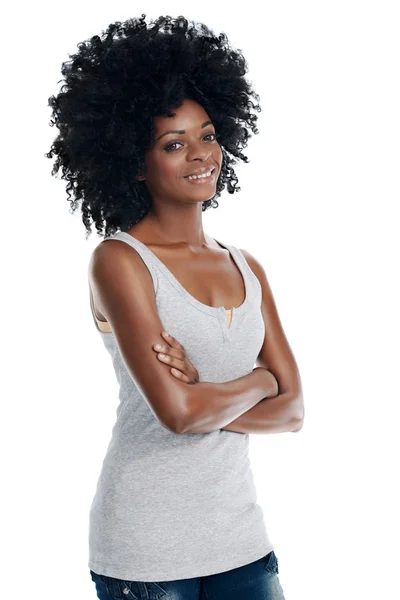 Mujer africana sonriente — Foto de Stock