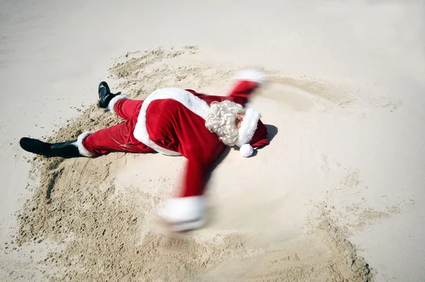 Χριστούγεννα πατέρας κάνει άμμο Άγγελος — Φωτογραφία Αρχείου