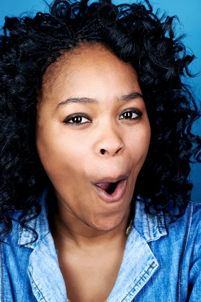Funny face african woman — Stock Photo, Image