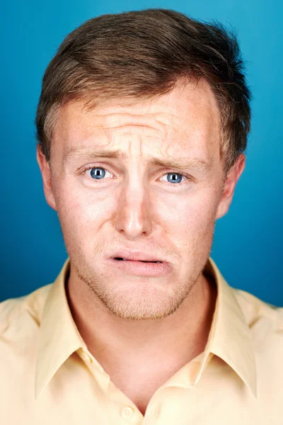 Man pulling silly expression — Stock Photo, Image