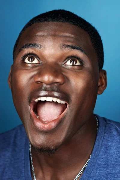 Funny face african man — Stock Photo, Image