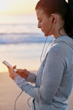 Kadın müzik sabah egzersiz için seçme