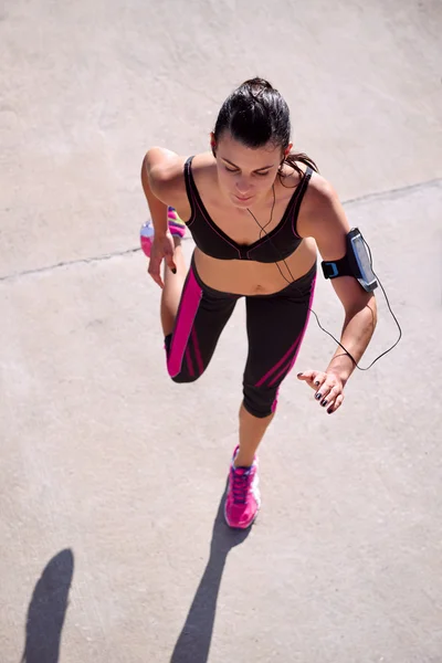 Vrouw lopende training — Stockfoto