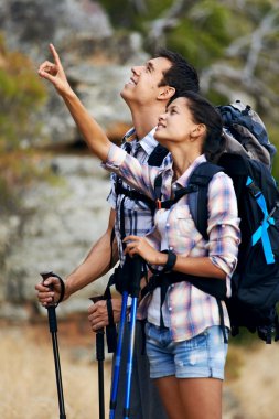yukarı dönük çift hiking