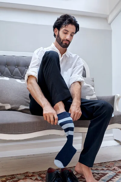 Professional man getting ready for work — Stock Photo, Image