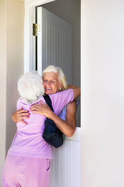 Vrouw knuffelen haar beste vriend — Stockfoto