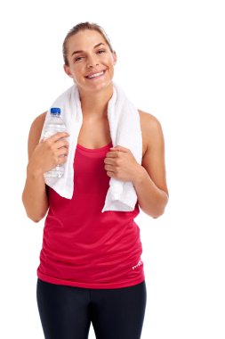 Kadın jimnastik salonu iş için hazırlanıyor