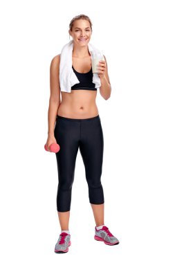 kadın dumbell ile çalışma dışarı uygun