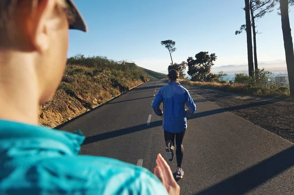 Opleiding voor marathon (echt) paar — Stockfoto