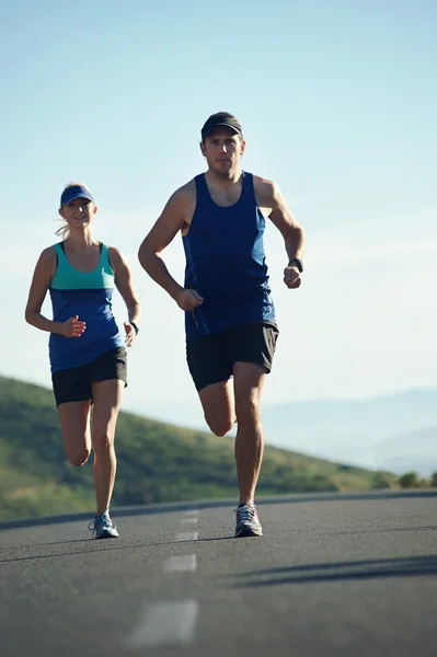 Entrenamiento de pareja para maratón — Foto de Stock