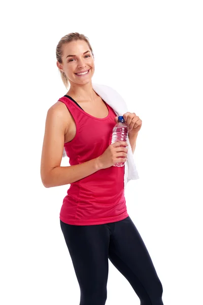 Woman getting ready for gym workout — Stock Photo, Image